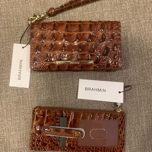 Brahmin 2pc Wallet Set Melbourne Pecan New!